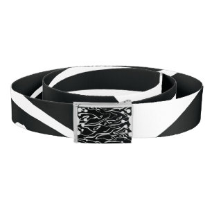 Mydeas   White & Black Thin Painted Lines Belt