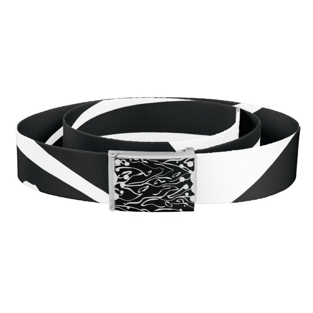 Mydeas | White & Black Thin Painted Lines Belt (Coil)