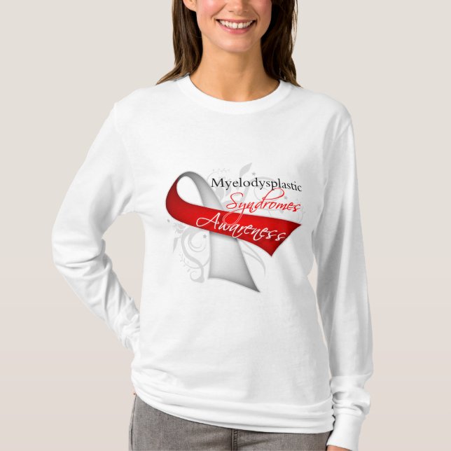 Myelodysplastic  Syndromes Awareness Ribbon T-Shirt (Front)