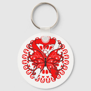 Myelodysplastic Syndromes Butterfly Circle of Ribb Keychain