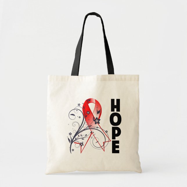 Myelodysplastic Syndromes Floral Hope Ribbon Tote Bag (Front)