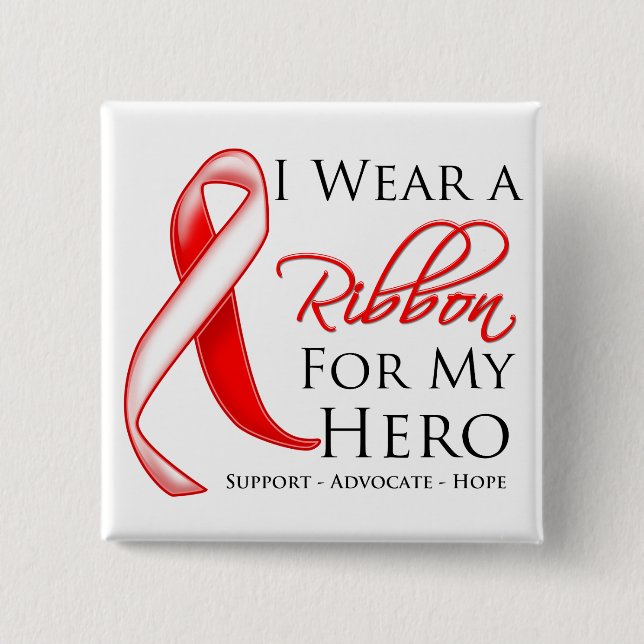 Myelodysplastic Syndromes I Wear a Ribbon For My H Pinback Button (Front)