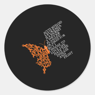 Myeloid Leukemia Warrior Classic Round Sticker