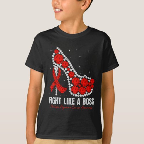 Myeloma Awareness Fight Blood Cancer Like A Boss  T_Shirt