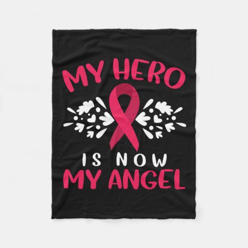 Myeloma Awareness My Hero Is Now My Angel Butterfl Fleece Blanket