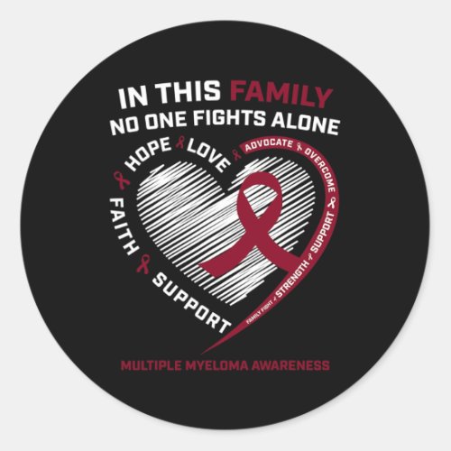 Myeloma Awareness Products Sister Dad Blood Cancer Classic Round Sticker