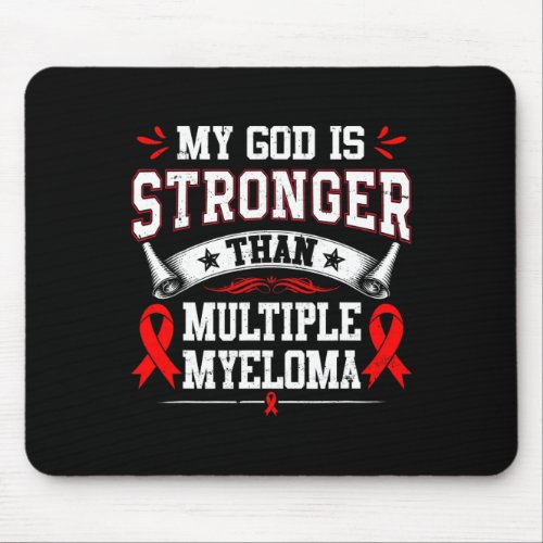 Myeloma Awareness Red Ribbon Blood Cancer Survivor Mouse Pad