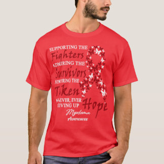 Myeloma Awareness Supporting The Fighters Butterfl T-Shirt