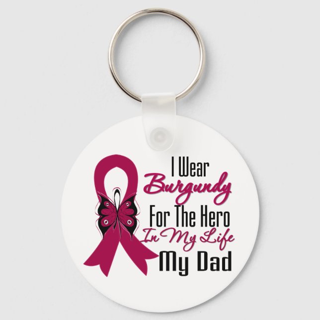 Myeloma Ribbon Hero My Dad Keychain (Front)
