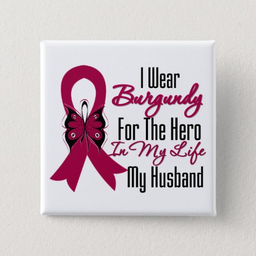 Myeloma Ribbon Hero My Husband Button