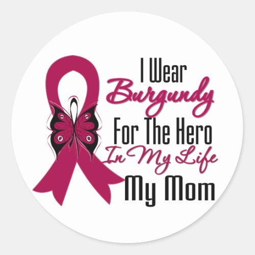 Myeloma Ribbon Hero My Mom Classic Round Sticker