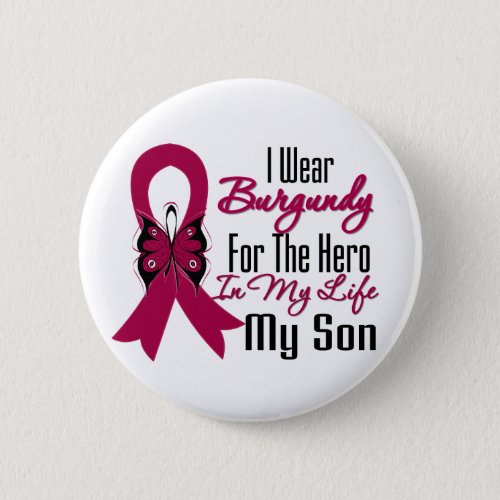 Myeloma Ribbon Hero My Son Button