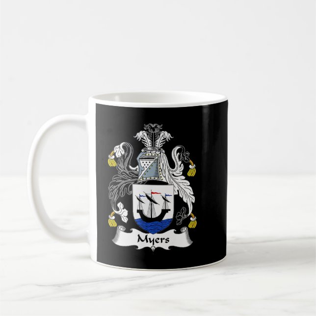 Myers Coat of Arms Family Crest Coffee Mug (Left)