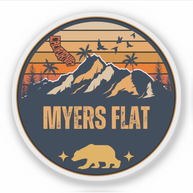 Myers Flat, California Sticker (Front)