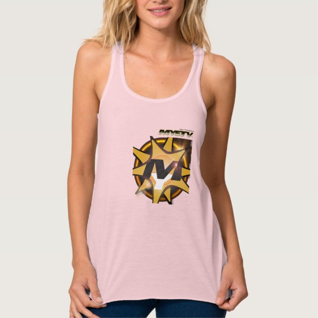 MYETV Women's Flowy Racerback Tank Top (Pink) (Front)