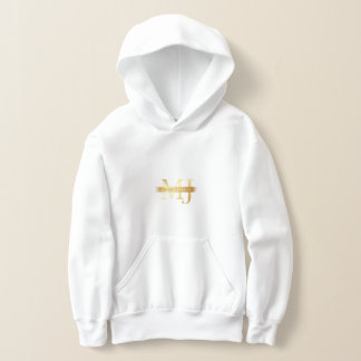 MykelJasper Gold Logo Design Elegant Brand Emblem Hoodie