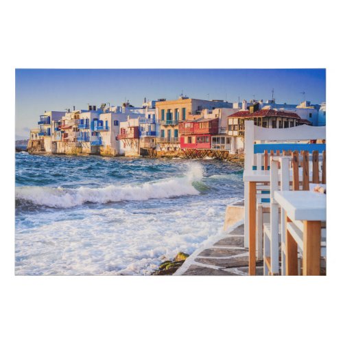 Mykonos canvas Greek Islands Faux Canvas Print