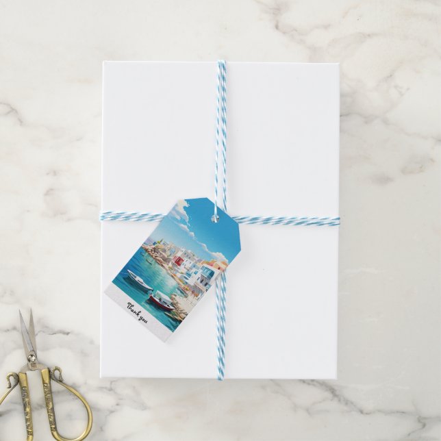 Mykonos Gift Tags (With Twine)
