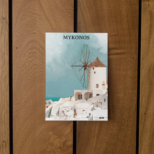 Mykonos Greece Alefkandra Windmill Postcard