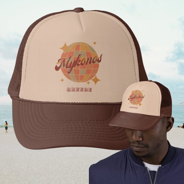 Mykonos Greece clothing apparel souvenir  Trucker Hat (Creator Uploaded)