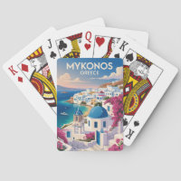 Mykonos Greece Coast Travel Art Vintage