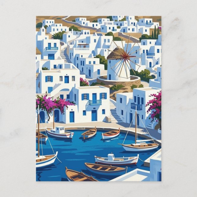Mykonos Greece Cyclades Travel Street Postcard (Front)