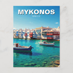 Mykonos Greece Greek Islands boats Postcard