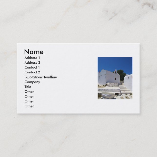 Mykonos, Greece, Greek islands, Business Cards (Front)