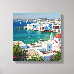 Mykonos Greece Greek Islands Little Venice Canvas Print