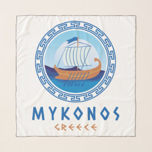 Mykonos, Greece Greek Ship Design Scarf