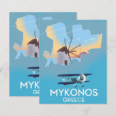 Mykonos Greece Map travel poster (Front/Back)