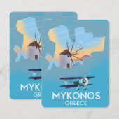 Mykonos Greece Map travel poster (Front/Back)