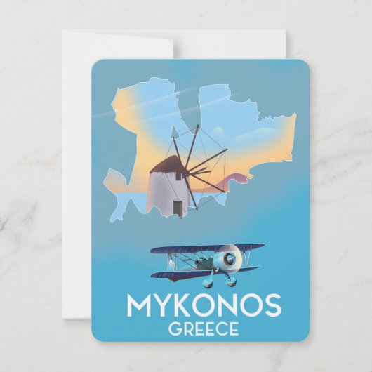 Mykonos Greece Map travel poster (Front)