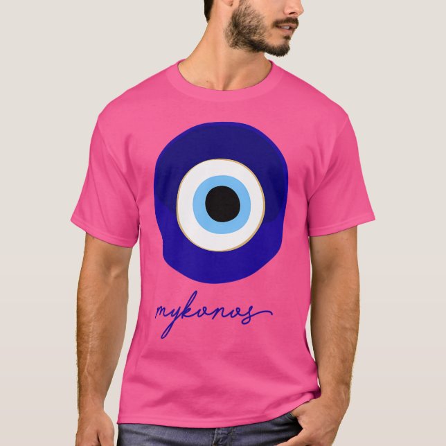 Mykonos - Greece Mati Edition Blue White. T-Shirt (Front)