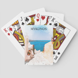 Mykonos Greece Ocean View Travel Poker Cards