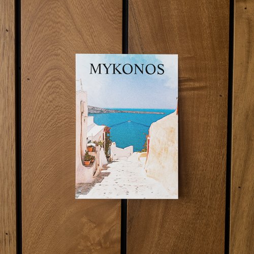 Mykonos Greece Ocean View Travel Postcard