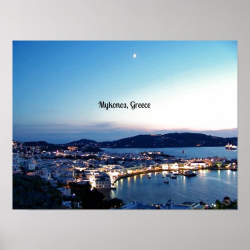 Mykonos Greece scenic photograph Poster