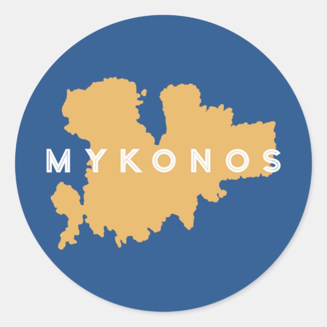 Mykonos Greece Silhouette Classic Round Sticker (Front)