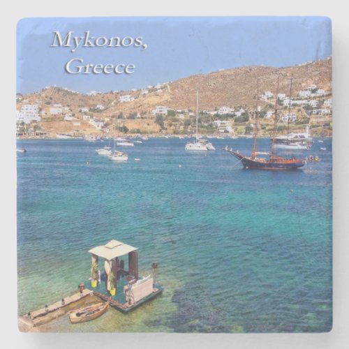 Mykonos Greece Stone Coaster