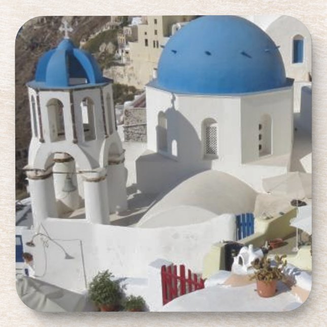 Mykonos Greece Travel Beverage Coaster (Front)