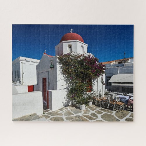 Mykonos Greece Travel _ Church Cafe Europe Tourism Jigsaw Puzzle