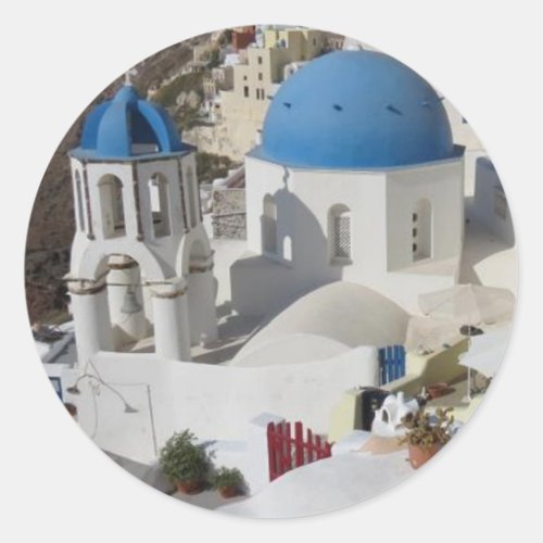 Mykonos Greece Travel Classic Round Sticker