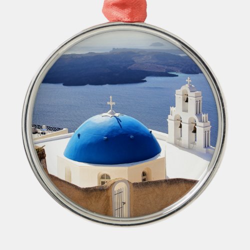 Mykonos Greece Travel Europe Tourism Santorini Metal Ornament