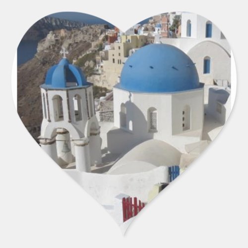 Mykonos Greece Travel Heart Sticker