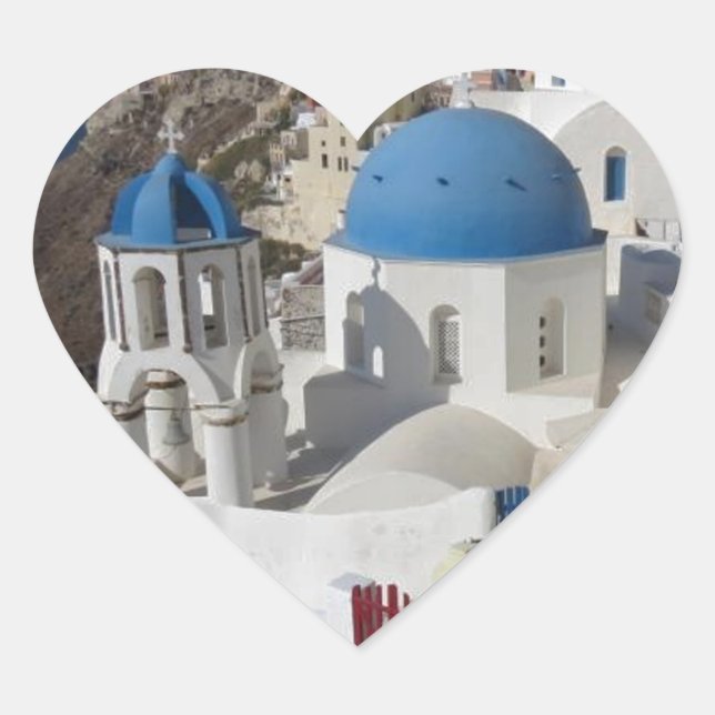 Mykonos Greece Travel Heart Sticker (Front)