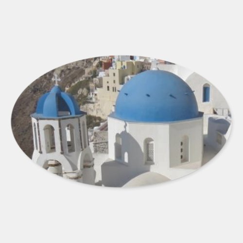 Mykonos Greece Travel Oval Sticker
