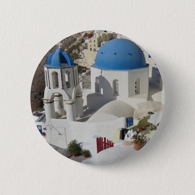 Mykonos Greece Travel Pinback Button (Front)