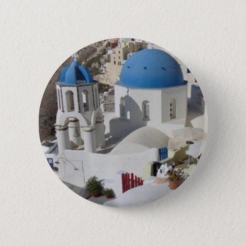 Mykonos Greece Travel Pinback Button
