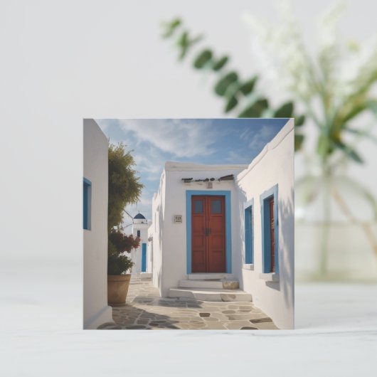 Mykonos Greece Travel Postcard (Standing Front)