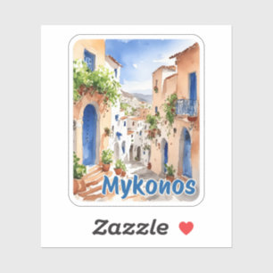 Mykonos Greece Travel Sticker